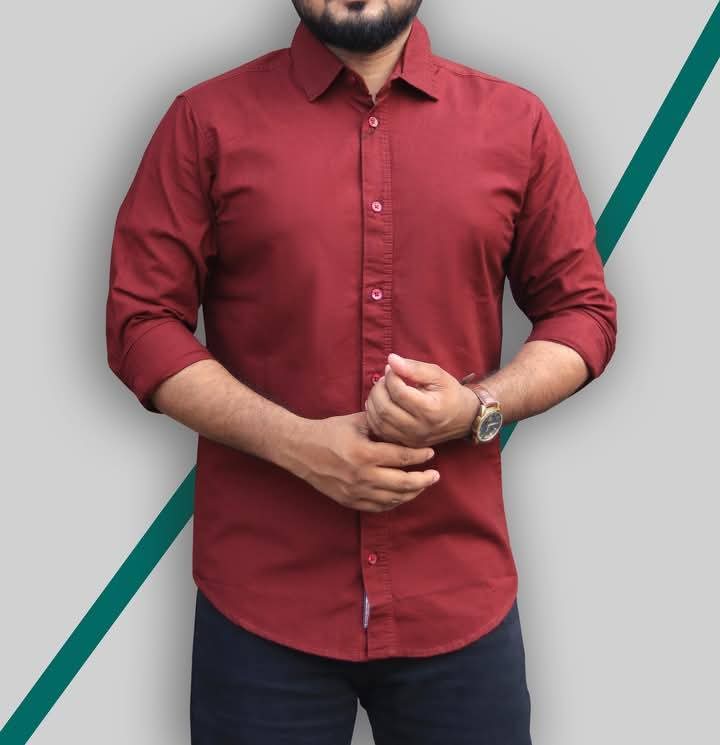 Men's Pure Cotton Shirt, Sizes M, L and XL, 5 Colour Choices