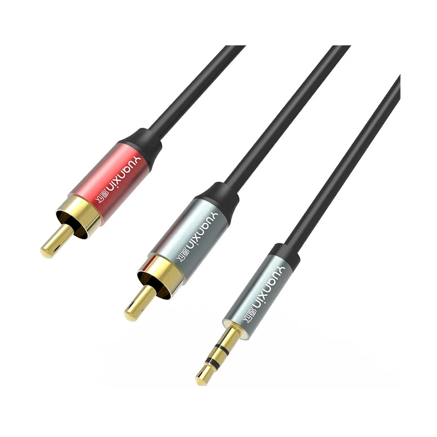Yuanxin YAX-001 3.5mm Male to 2RCA Male, 3 Meter, Black Audio Cable