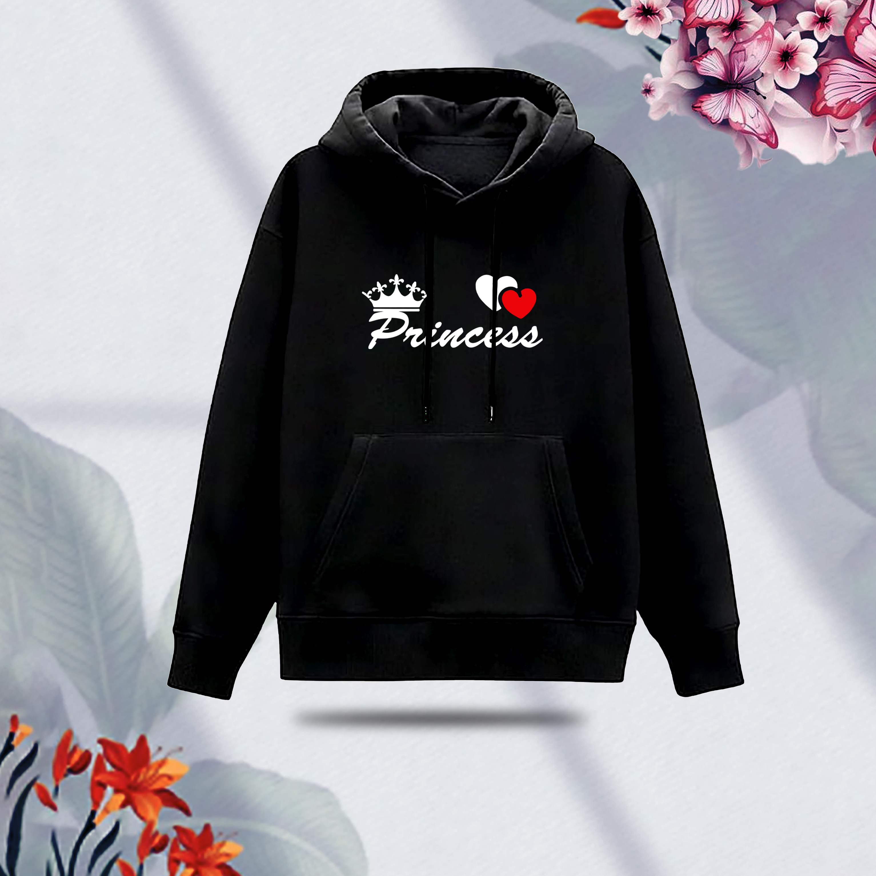 Premium Comfortable (Princess-Black) Ladies winter hoodie