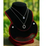 Necklace With Matching Radiant Crystal Stud Earrings.
