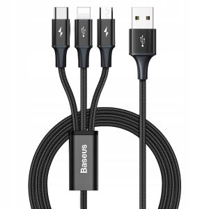 Baseus Rapid Series 3-in-1 3.5A 1.2M Fast Charging Cable Type-C