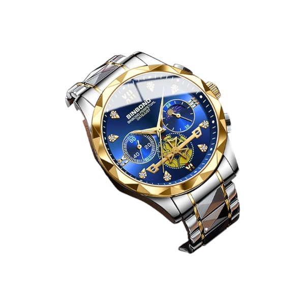 BINBOND B1236 Brand Fashion Tourbillon Dial Quartz Watches Men’s Luxury Stainless Steel