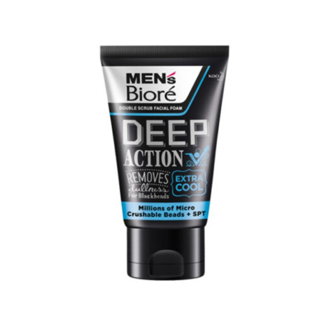 Biore Men's  Deep Action Extra Cool Double Scrub Facial Foam 100g (Vietnam)