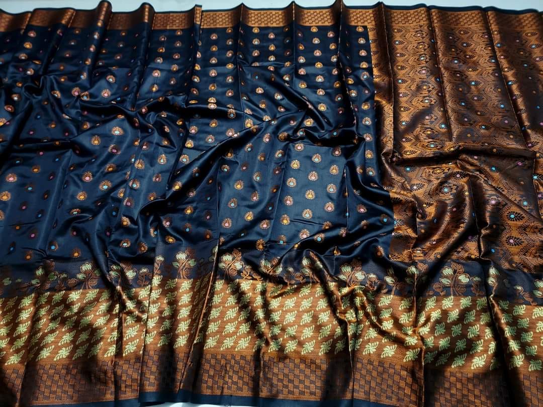 Soft Silk Katan Party Saree with Zari Weaving, 6 Colours