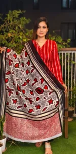 Women's Screen Print Linen Three Piece, Sizes 40, 42, 44
