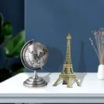 World Map 3D Rotating Glove Decoration Gift-Silver  & Eiffel Tower Metal Showpiece Decoration Gift