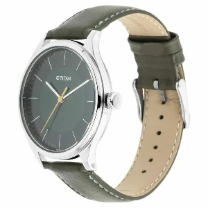 Titan Workwear Men’s Urban Edge Lustrous Green Dial Leather Watch- NP1802SL04