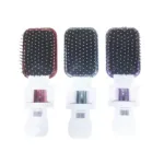 Multicolor Square Shape Hair Brush With Mirror (China)