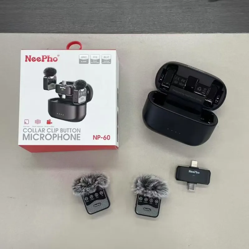 NeePho NP-60 Wireless Clip-On Lavalier Microphone for Type-C & iPhone