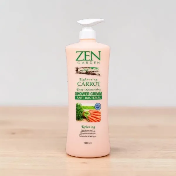 Zen Garden Lightening Carrot Deep Moisturising  Relaxing Shower Cream 1000ml (Malaysia)