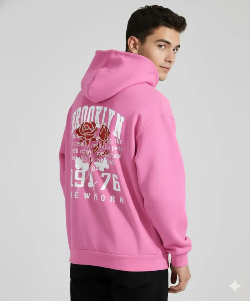 Unisex Printed Drop Shoulder Hoodie, 280 GSM, Length 27 to 30 Inch