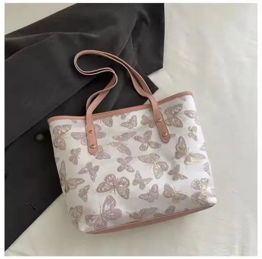 Ladies Butterfly Printed Tote Bag, 6 Colours