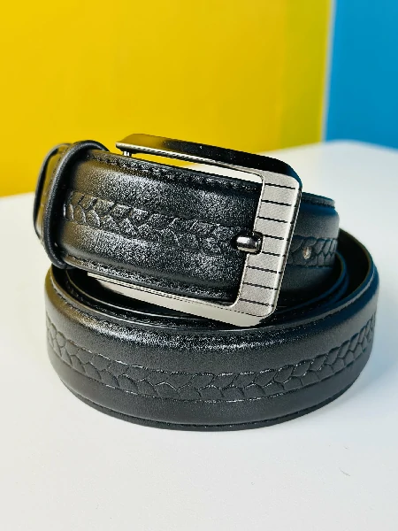 Genuine Leather Belt- Black (GearUp1005)