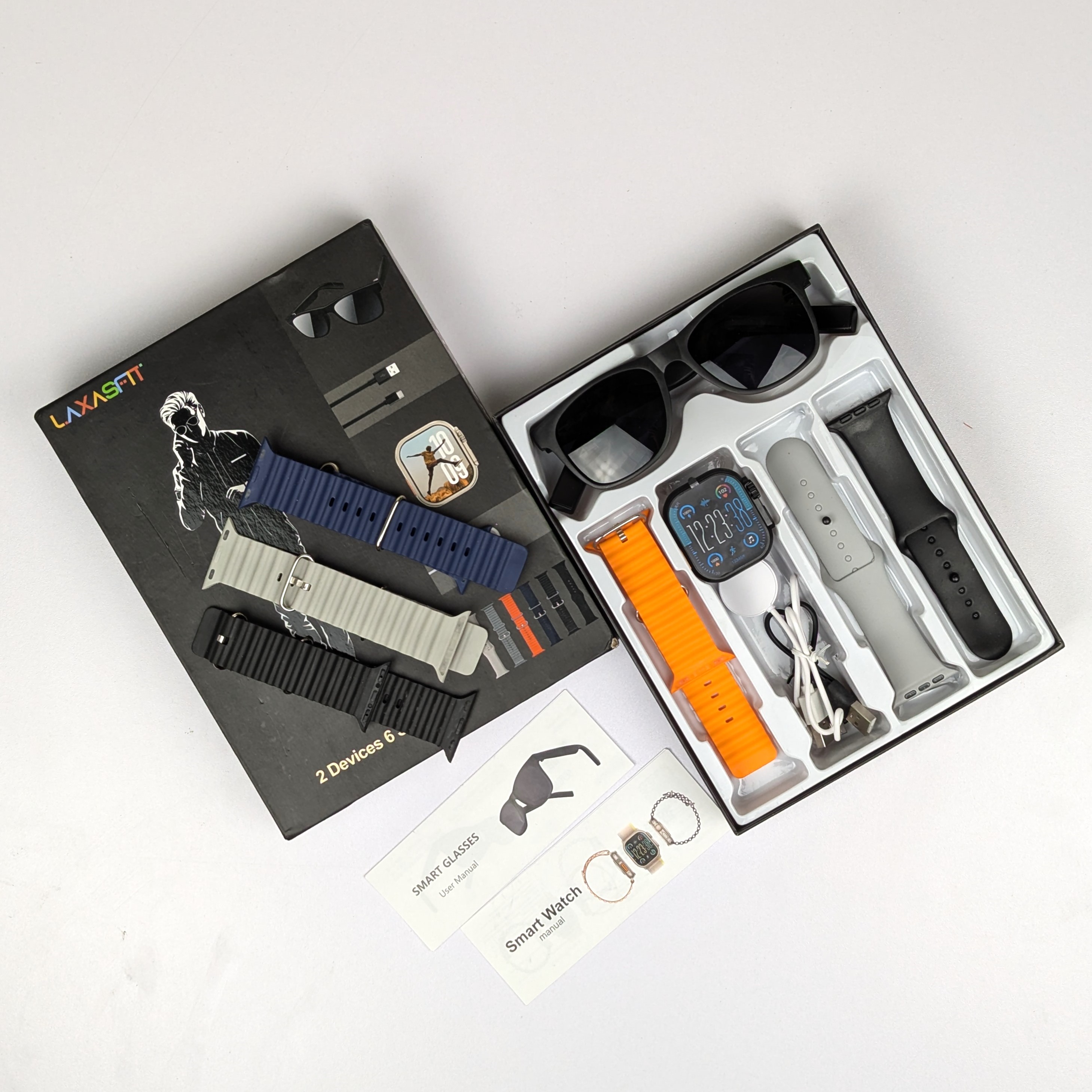 LAXASFIT Smartwatch Set – 2 Devices with 6 Straps