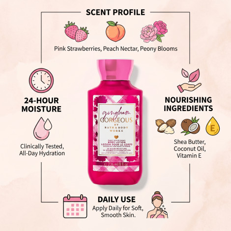 Bath and Body Works Gingham Georgeous Daily Nourishing Body Lotion 236ml (USA)