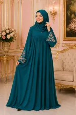 Kuchi Design Embroidery Borka in Cherry Fabric, Borka Only