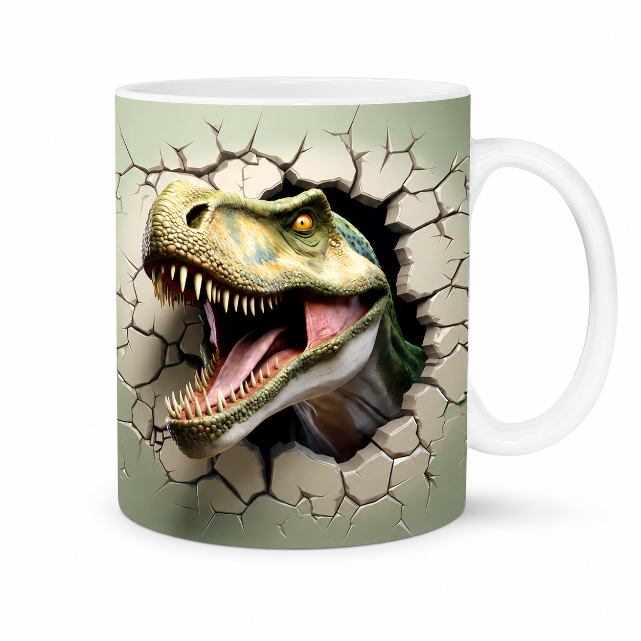 Dinosaur Mug – Premium Ceramic Coffee Mug with 3D Jurassic T-Rex Wraparound Design, Microwave & Dishwasher Safe
