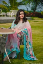 Topetor Silk Saree with Butterfly and Flower Digital Print