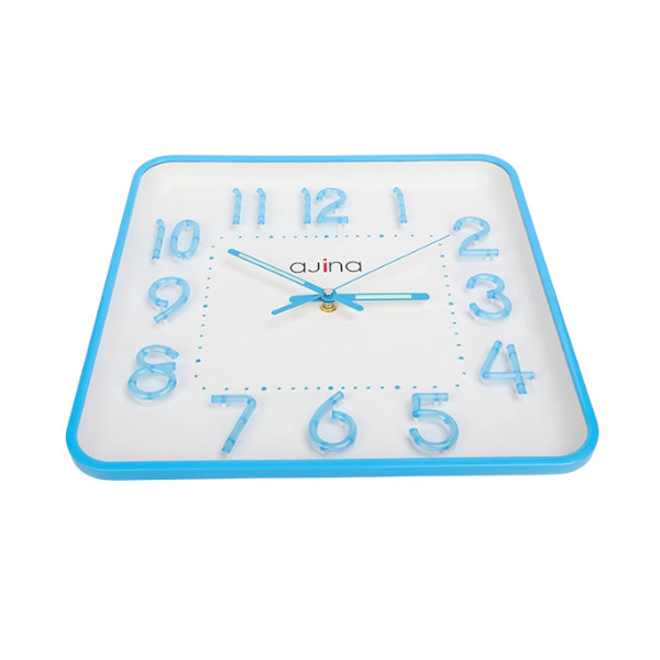 Ajina Maple Digit Square Wall Clock Blue