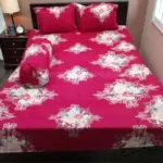 King Size Twill Cotton Bedsheet 8 Feet Long, 4 Piece Set