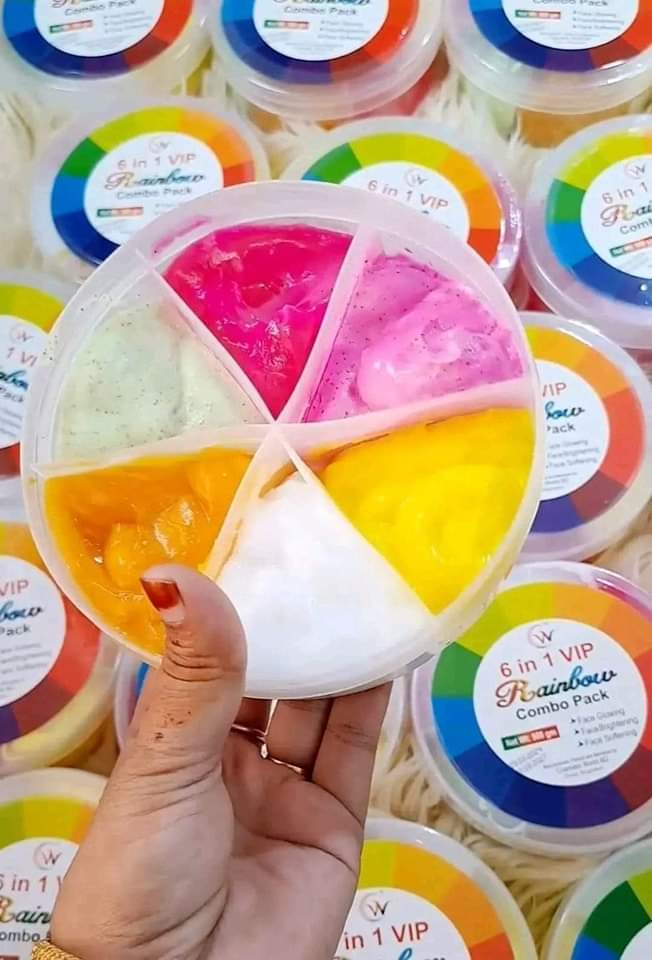 6 in 1 VIP Rainbow Makeup Box with 6 Colour Shades