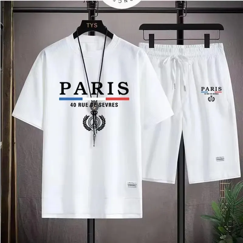 Men's 170 GSM Mesh Fabric Tee and Shorts Set in 6 Colours