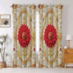 2 Piece 3D Print Premium curtain