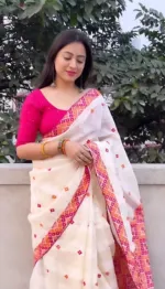 Light Resham Silk Saree with Screen Print, 6 Colour Choices