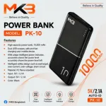 MKB PK10 10000mAh Power Bank with Dual USB Output