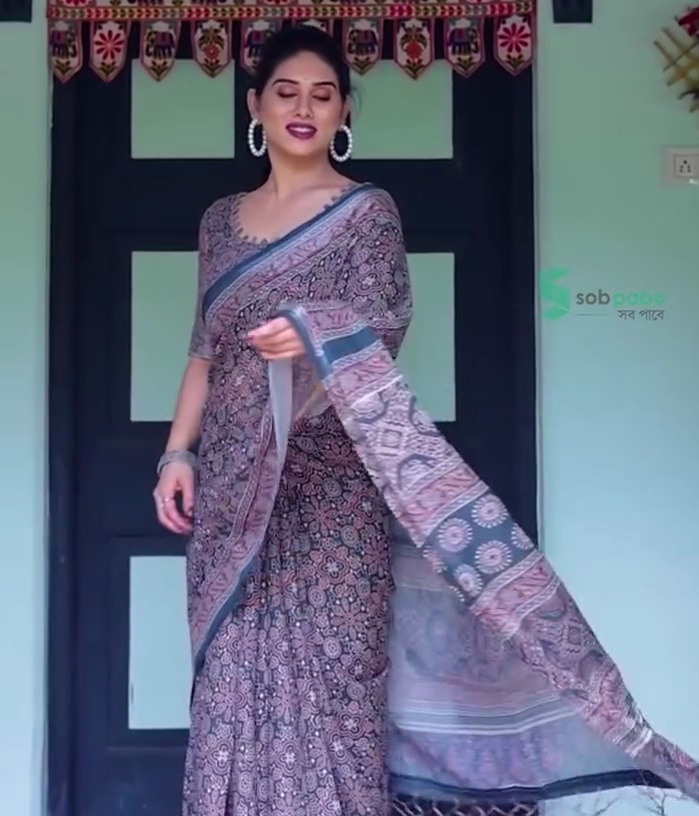 Comfortable Chanduri Silk Digital Print Saree with Tassels