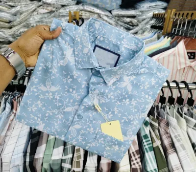 Men's Slim Fit Half Sleeve Print Shirt, Pure Cotton, 4 Colours