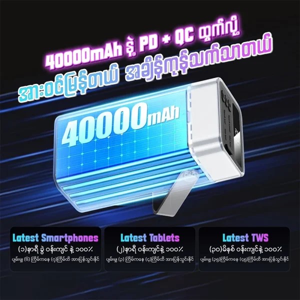 Remax RPP-596 Fluorite Series 40000mAh Colorful LED Fast Charging Power Bank