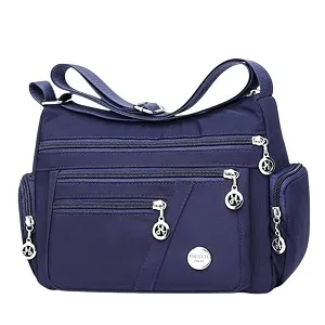 Women’s Nylon Waterproof Large Capacity Crossbody Bag (Blue)