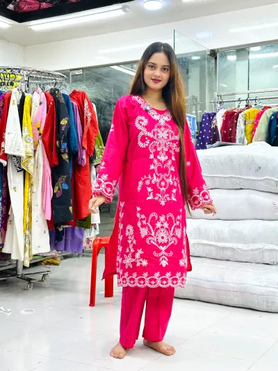 TC Cotton Embroidered Co-Ord Set for Office and Campus Wear
