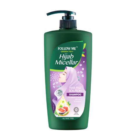 Follow Me Green Tea Hijab Micellar Hair Fall Solution Shampoo 650ml (Malaysia)