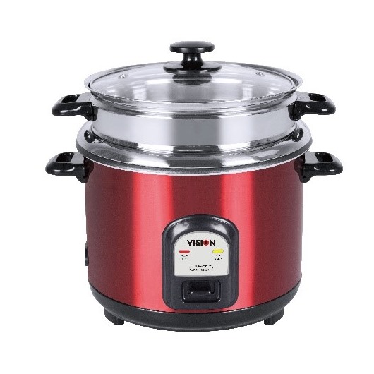 Vision Rice Cooker - 3.0 L Premium SS Red (Double Pot)