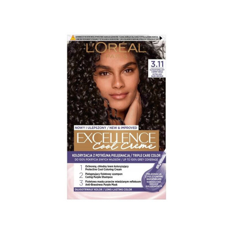 L'Oreal Excellence Cool Creme Triple Care Color - 3.11 Ultra Ash Dark Brown (France)