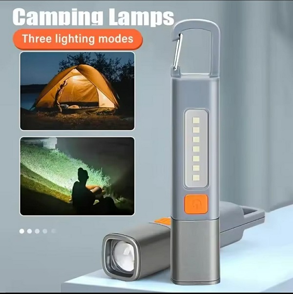 High Power LED Portable Multifunction Cob Zoomable USB Rechargeable Waterproof Mini Light Torch Flashlight