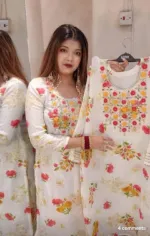 Naira Cut Linen Three Piece, Body Sizes 40, 42 and 44