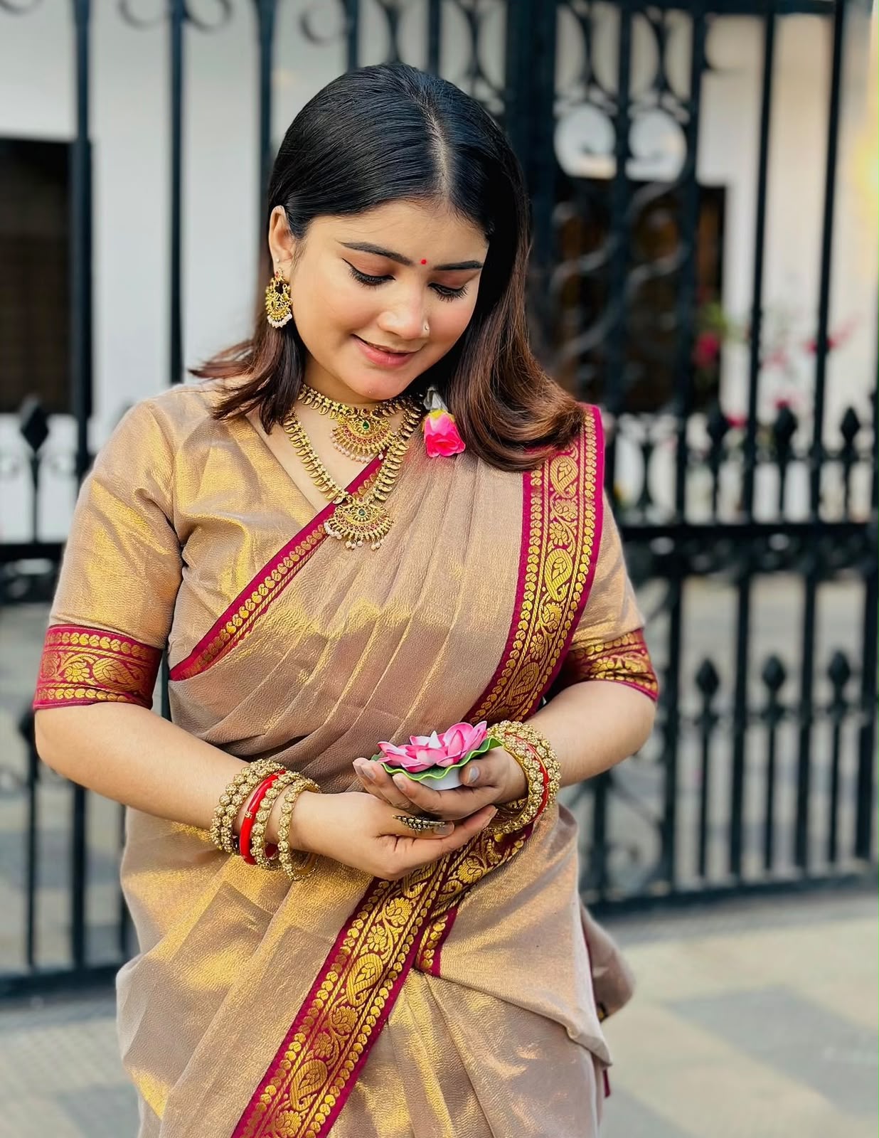 Lama Silk Saree with Running Blouse Piece, 12 Haath