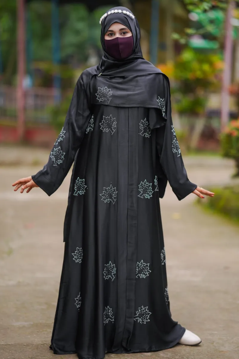 Afran Fabric Stone Work Borka, Hijab Not Included