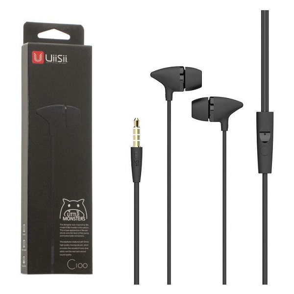 UiiSii C100 Earphone – Black Color