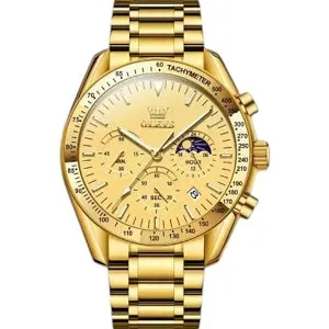 Butter Fly Lock OLEVS Watch for mens (Golden)