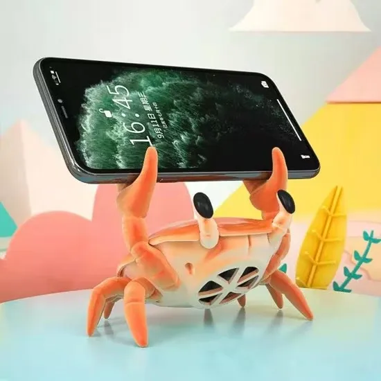 3-in-1 Cute Crab Phone Holder & Wireless Bluetooth Speaker (VO-F8)