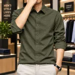 Men's Soft Crinkle Texture Fabric Full Sleeve Shirt, M to XXL