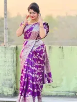 Soft Silk Banarasi Katan Saree with Zari Thread Work, 6 Colours