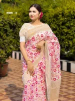 Half Silk Screen Print Saree, 12 Haath, Single Colour