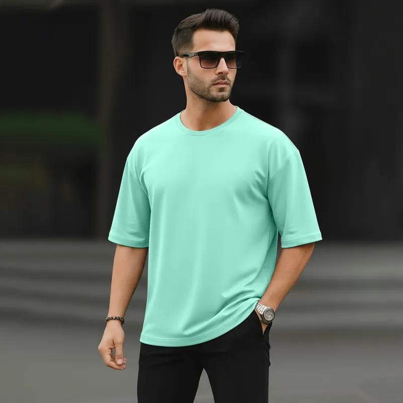 Men's Solid Drop Shoulder T-Shirt, Pure Cotton 160 GSM