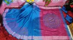 Women's 13 Haath Dhupian Silk Saree with Embroidery and Block Print