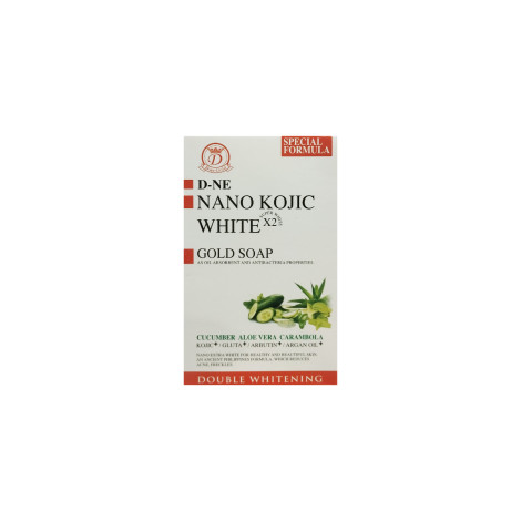 D-ne Nano Kojic White Cucumber, Aloe Vera, Carambola Double Whitening Gold Soap 160g (Thailand)